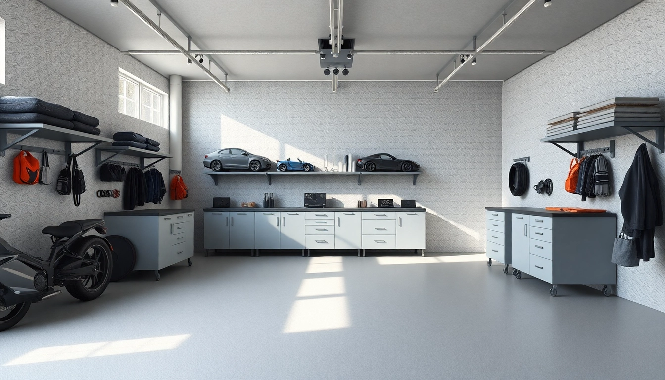 Organize your space with custom garages showcasing modern design and efficient storage solutions.