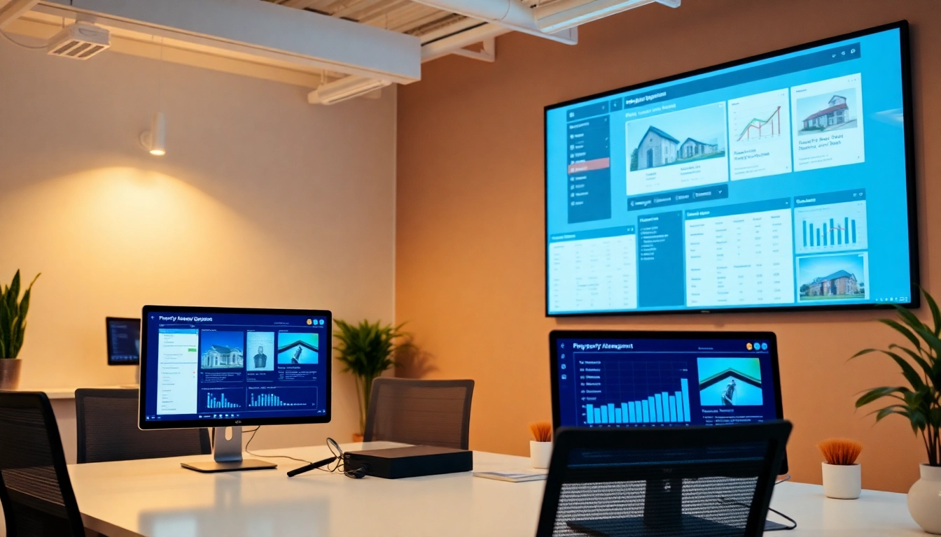 Enhance your rental property management with innovative software solutions displayed in a professional office.