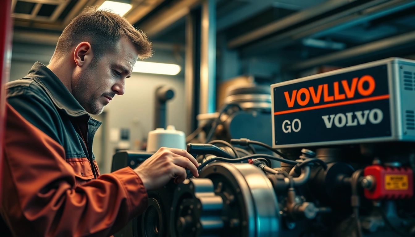 Mobile truck repair services for Paccar and Volvo engines performed by a skilled technician in a well-equipped garage.