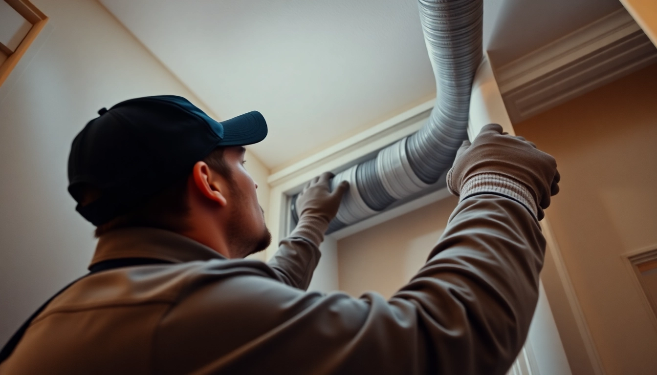 Effective dryer vent cleaning service in Salt Lake City, Utah, showcasing a technician at work.