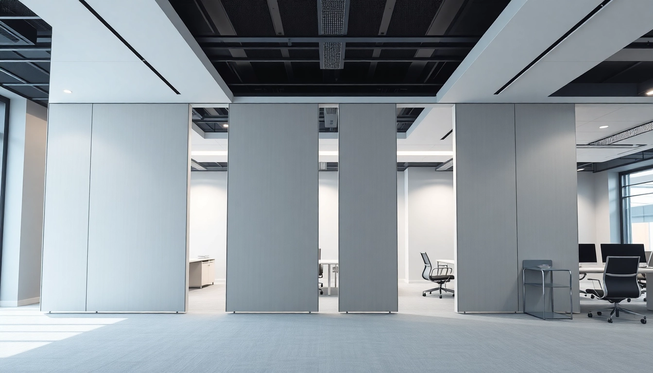 See how a Folding Partition Wall effectively divides a modern office workspace for enhanced productivity.