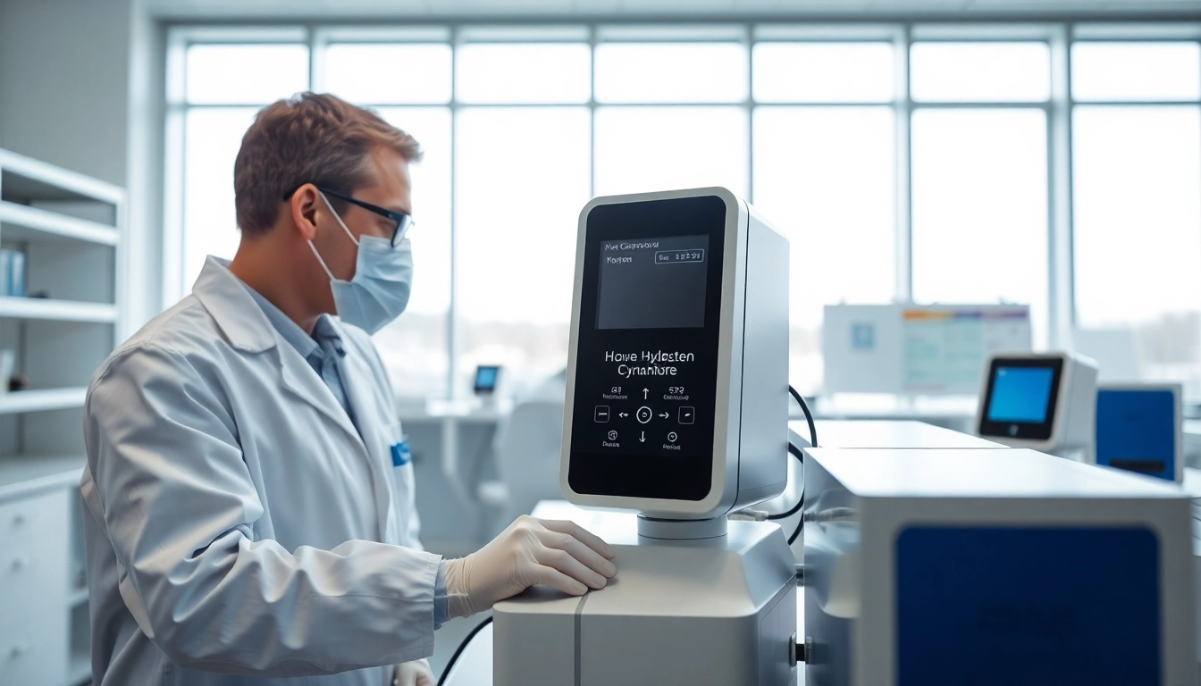 Effective Hydrogen Cyanide detection being operated in a professional lab environment.