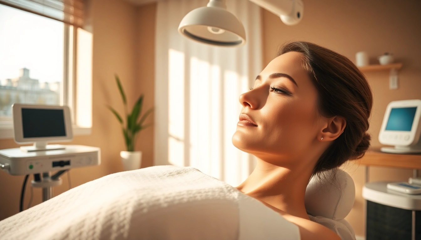 Applying the Fett-weg Spritze for effective fat reduction in a modern aesthetic clinic.