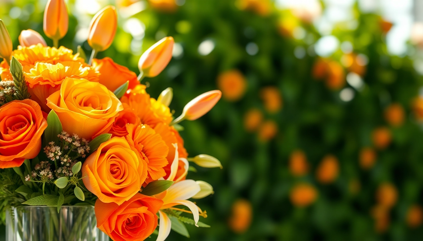 Arrange stunning Orange County event flowers featuring vibrant colors and lush greens for celebrations.
