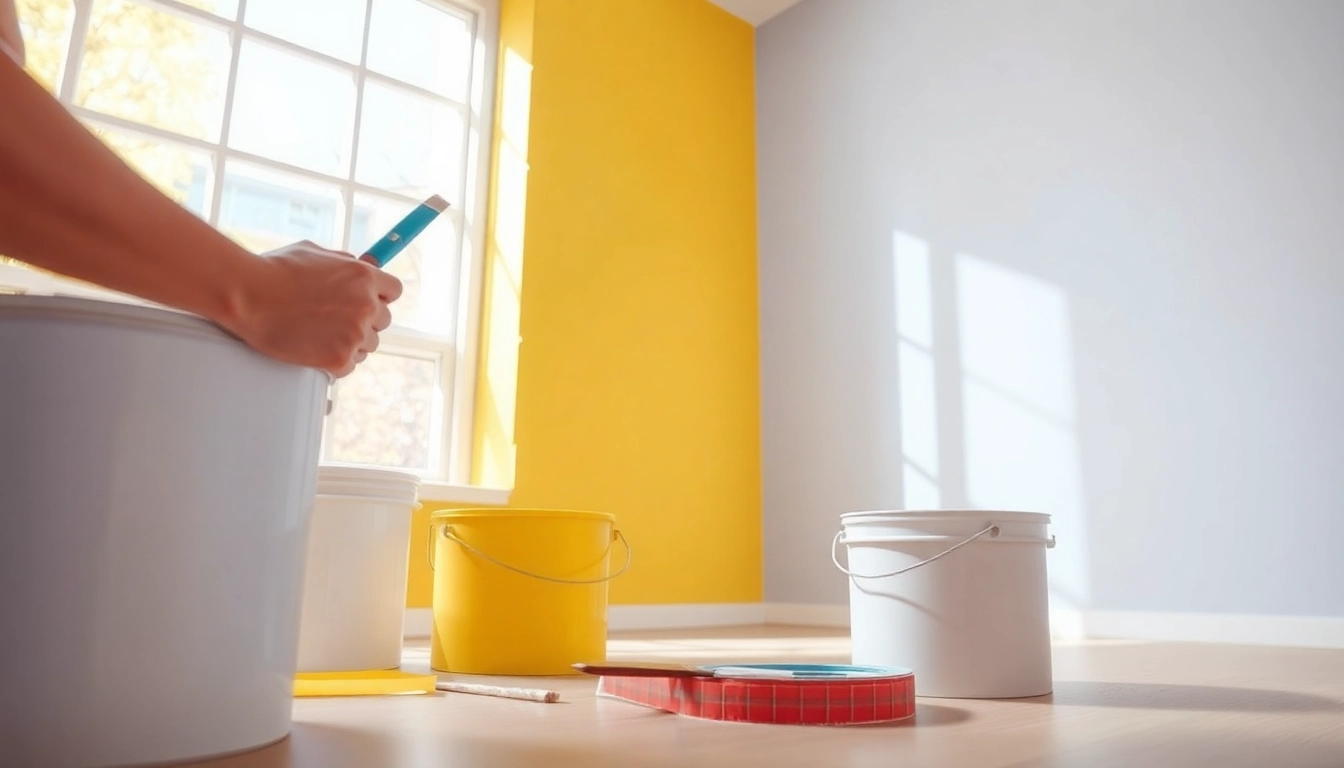 Transforming walls with interior painting techniques in a bright, freshly painted room.