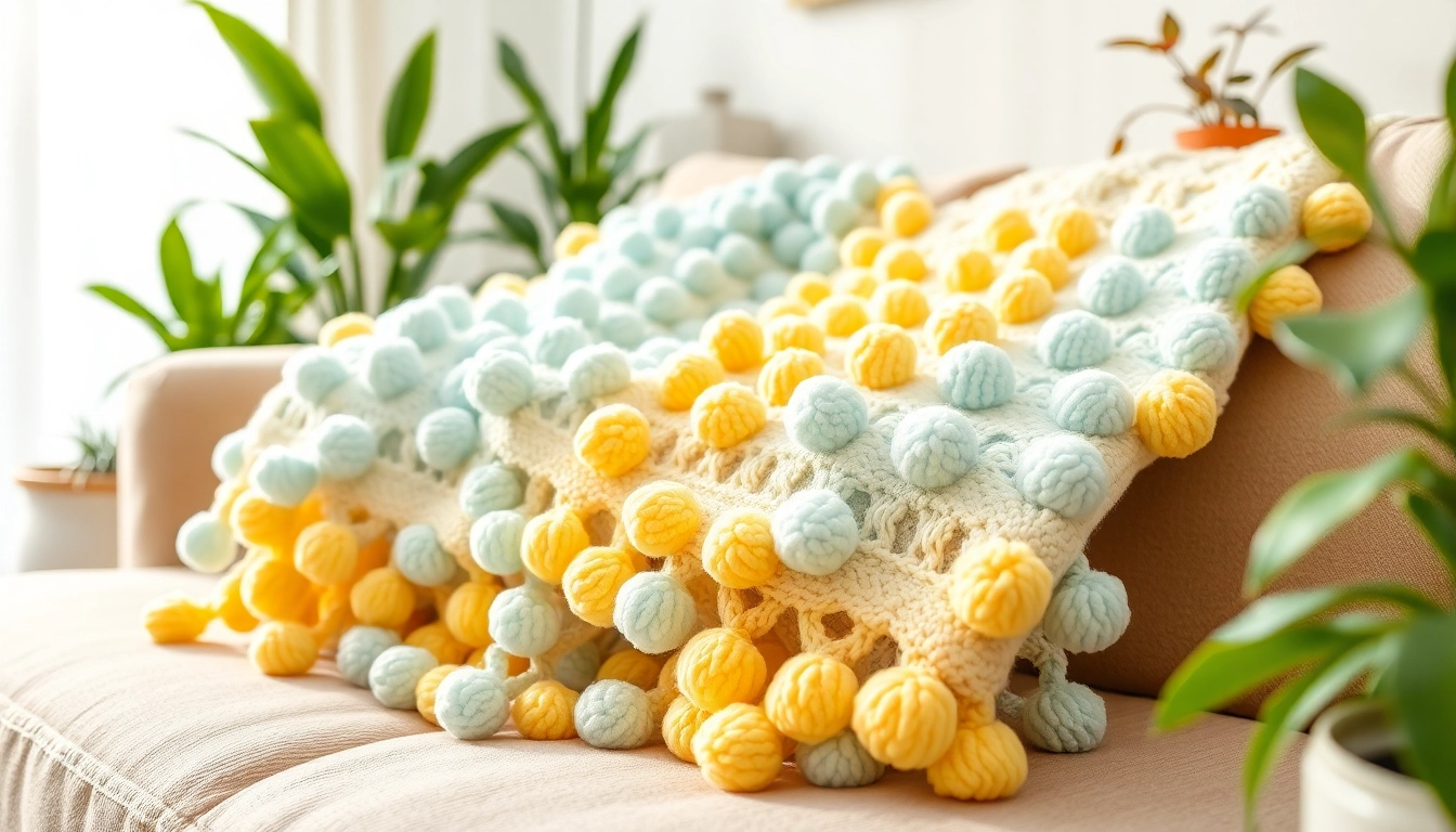 Wrap yourself in Moroccan Cotton Pompom Blankets, featuring vibrant colors and unique textures.