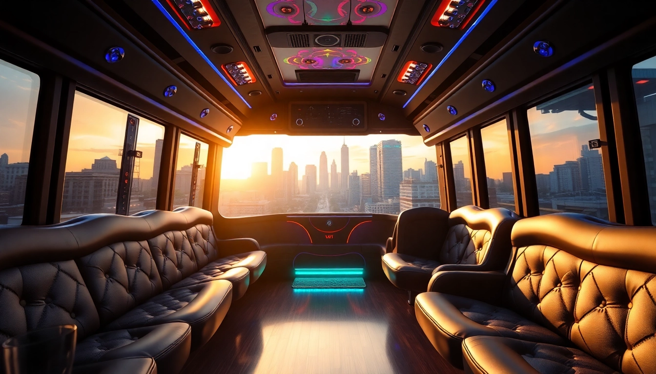 Experience a party bus from Atlanta to Athens with vibrant interiors and energetic ambiance.