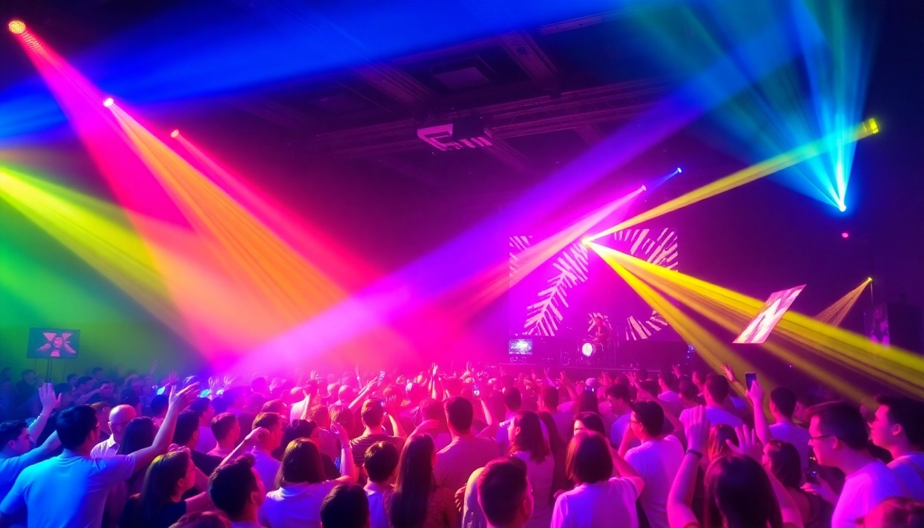 Experience the lively汽水音乐海外 concert atmosphere with vibrant lighting and an energetic crowd.