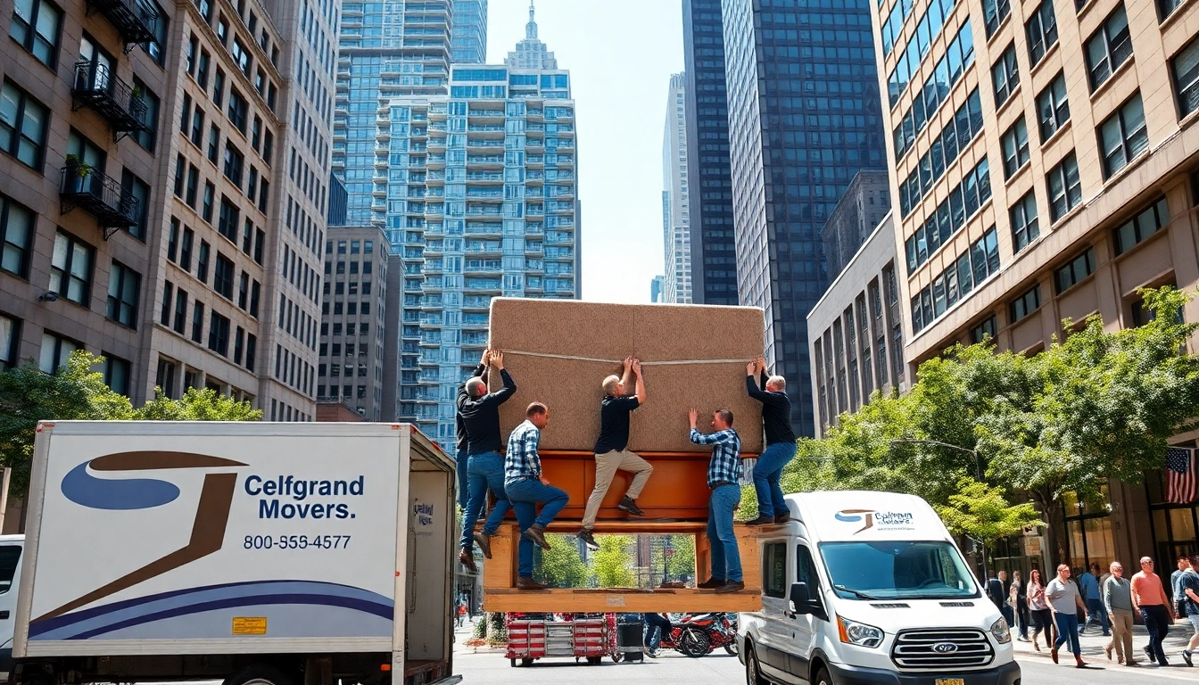 Best movers NYC team expertly lifting furniture in a bustling urban setting.