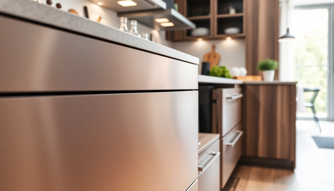 Showcasing a sleek Metal Drawer System in a modern kitchen with soft-close features and stylish design.