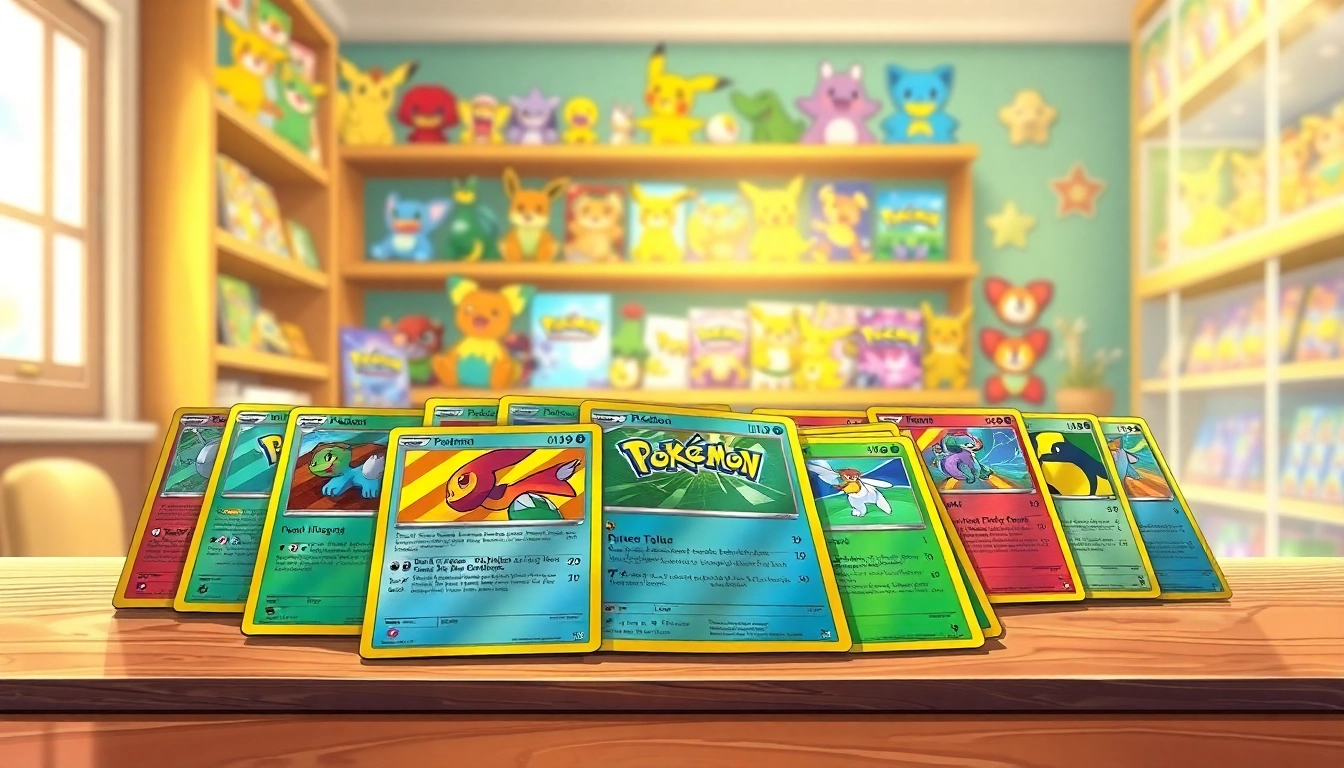 Showcasing a vibrant collection of Pokemon cards in India on a wooden table