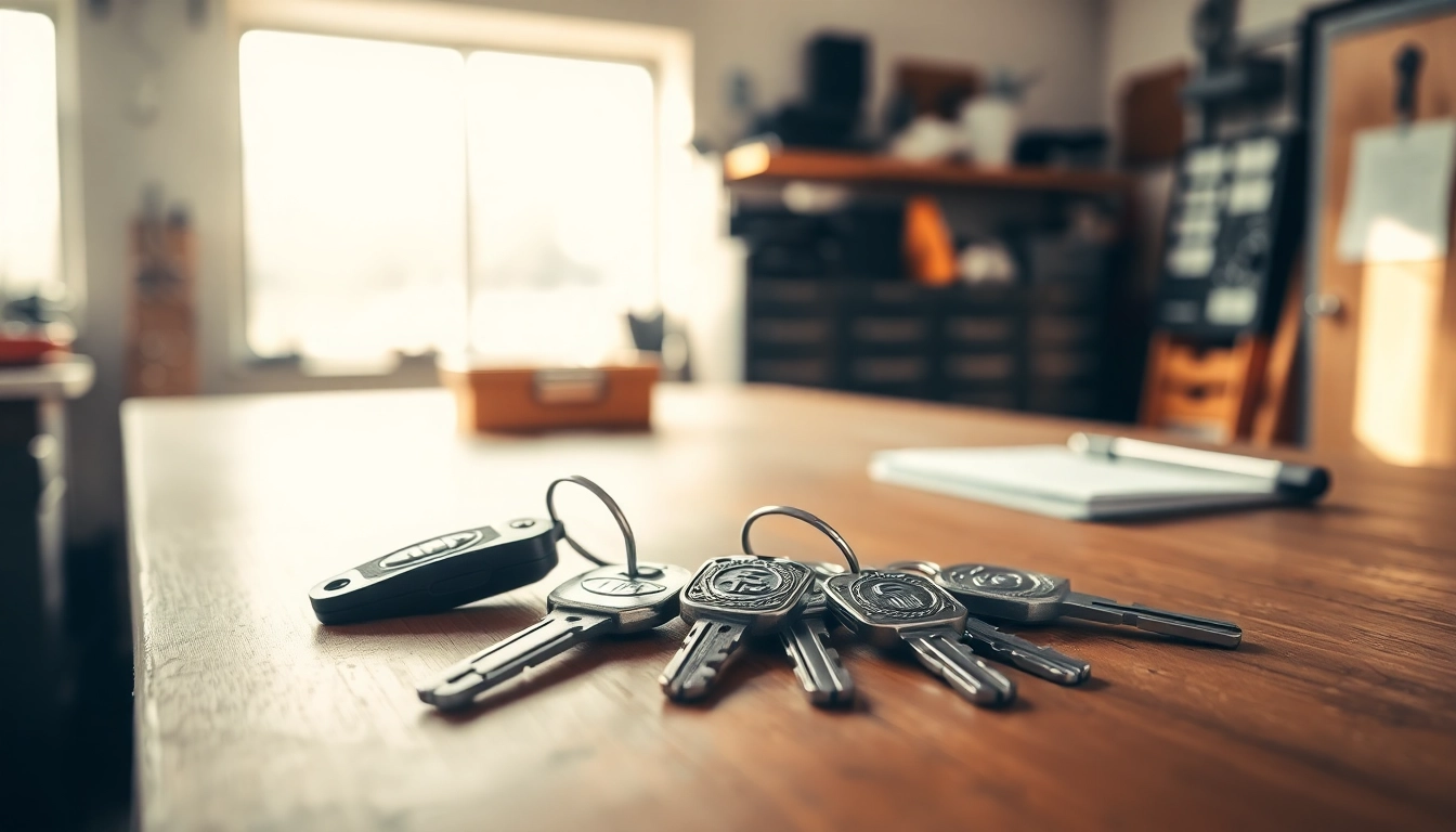 View truck keys showcasing craftsmanship and design in a warm, professional setting.