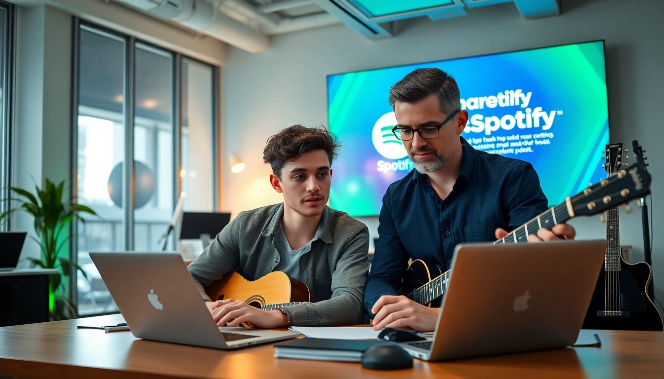 Boost your streaming presence with effective spotify promotion strategies in a modern office setup.