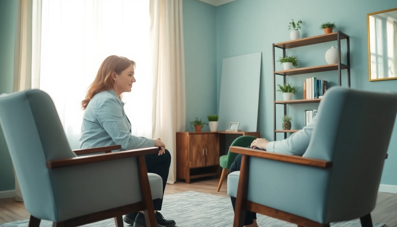 Engaging session with an attachment theory specialist in a serene therapy room.