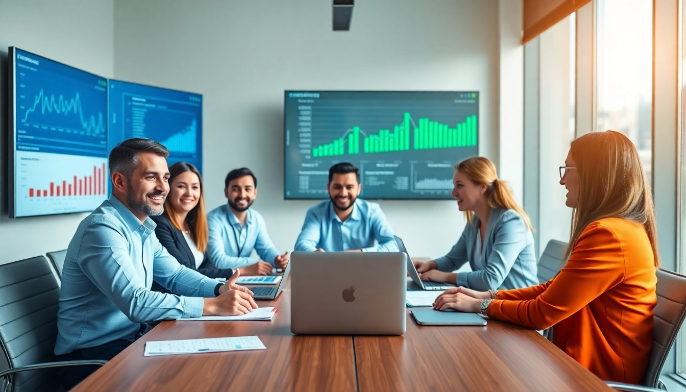 Showcasing Debt Collection Outsourcing with a diverse team collaborating in a modern office setting.