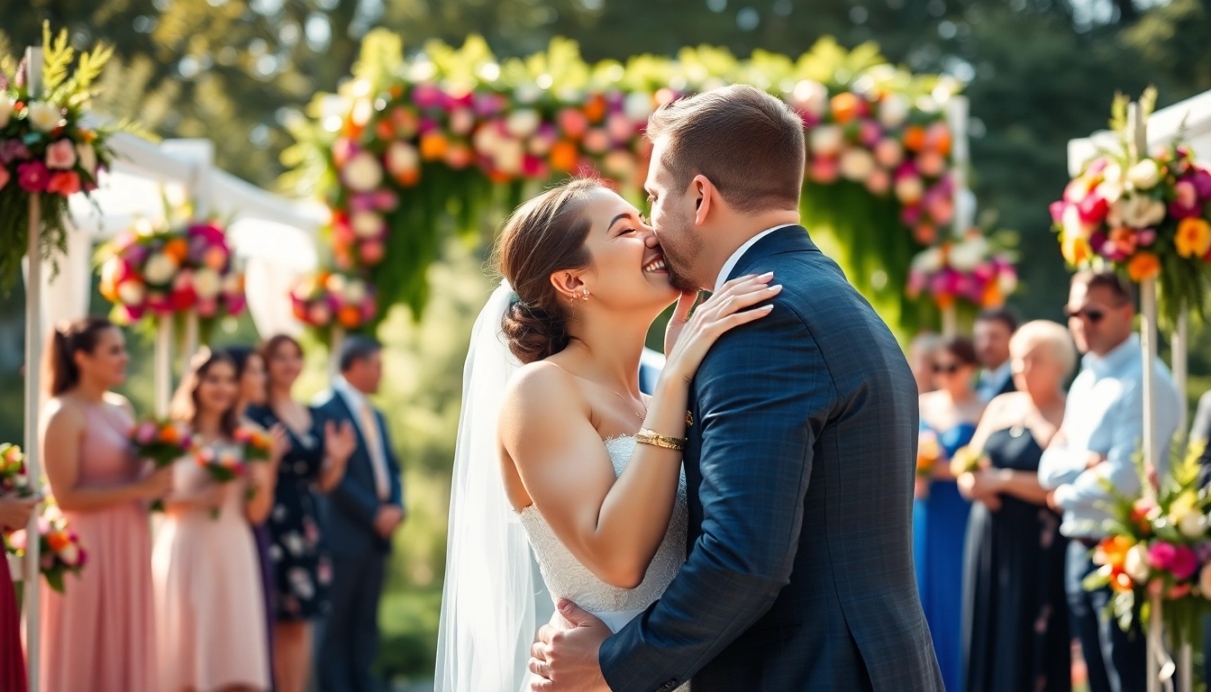 Wedding moment captured by a photography company edmonton showcasing joy and elegance outdoors.