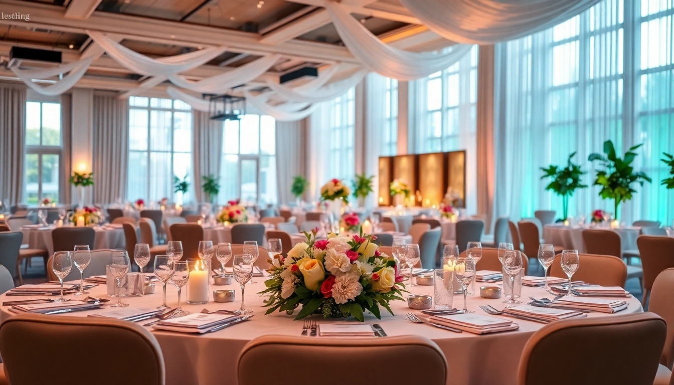 Decorative event space set up for a stylish gathering with a sophisticated ambiance.
