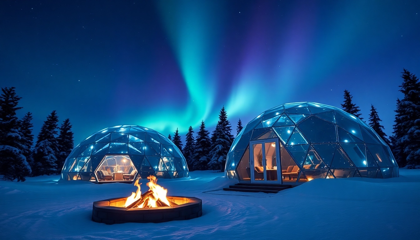 Experience igloo hotels lapland with stunning glass designs under the Northern Lights.