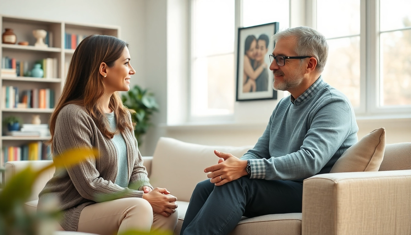 Engaging scene with an attachment theory specialist providing therapeutic support in a serene environment.