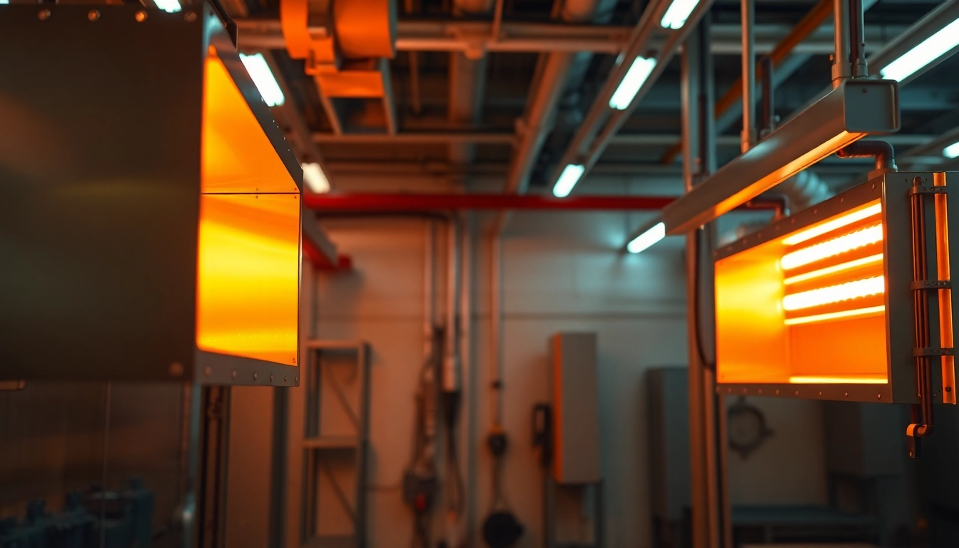 Efficiently curing paint with ir paint curing lamps, showcasing advanced infrared technology in a modern setting.