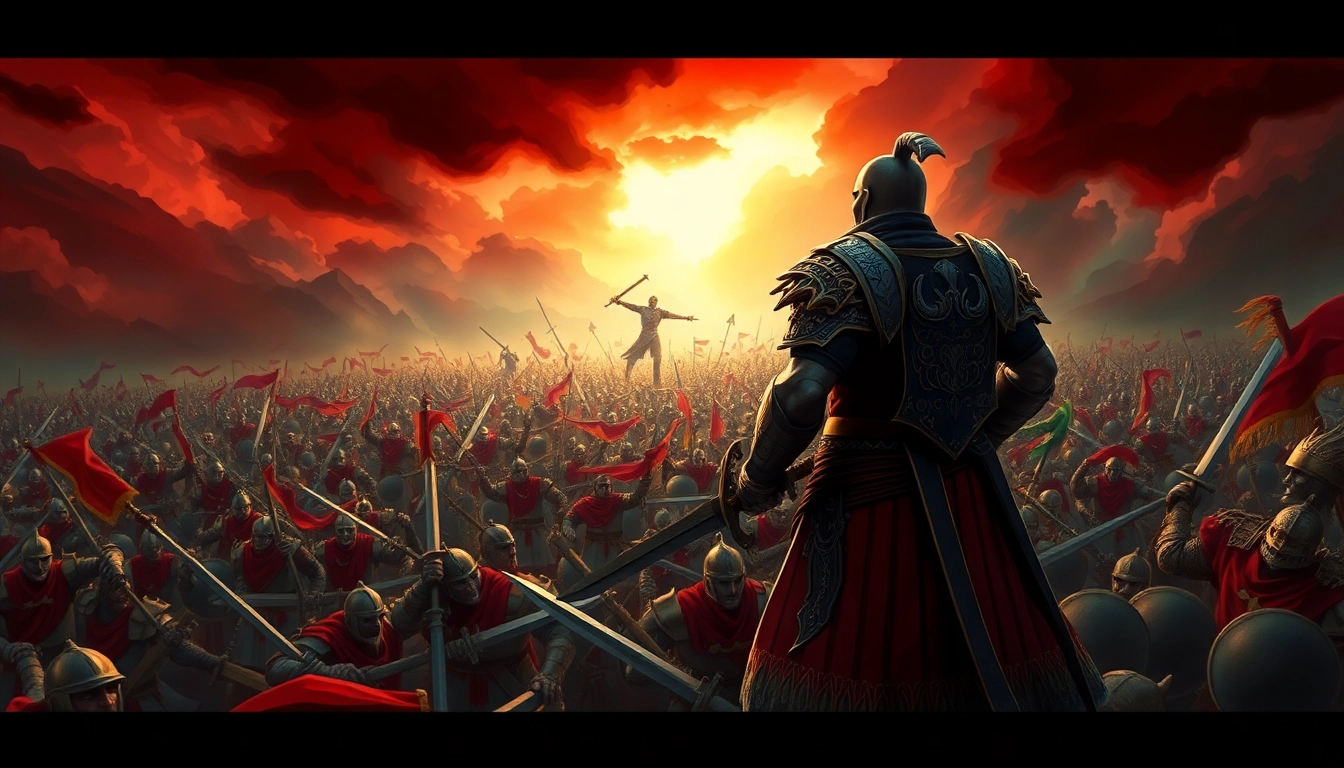 Engaged warrior from warlords 2 game battles in a chaotic landscape.