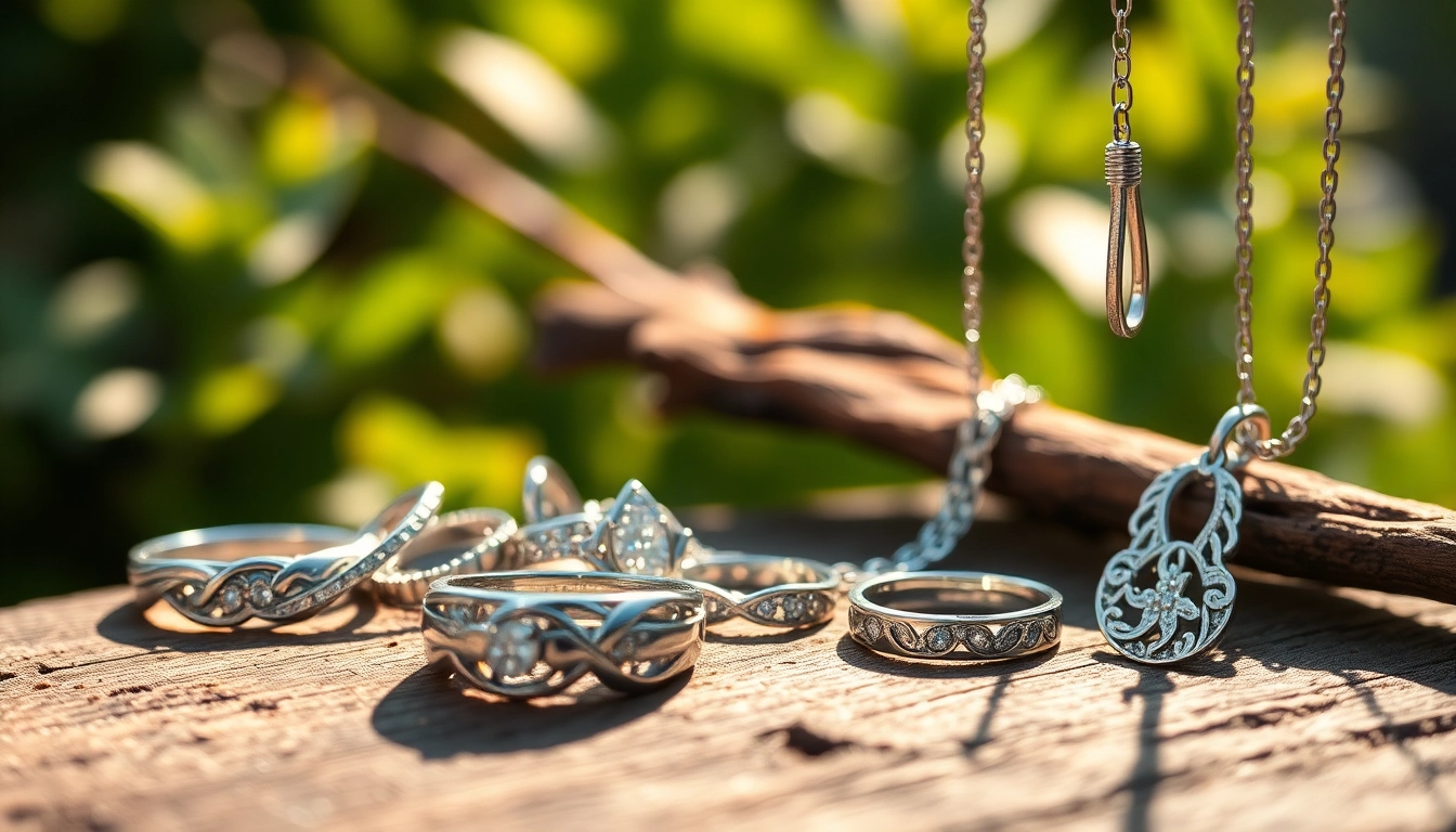 Showcasing exquisite silver jewelry pieces with unique designs and details.